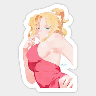 Ponytail Girl Sticker